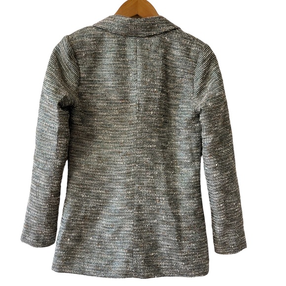 Lovers + Friends Tweed Relaxed Long Button Blazer Preppy Gray - Picture 2 of 14